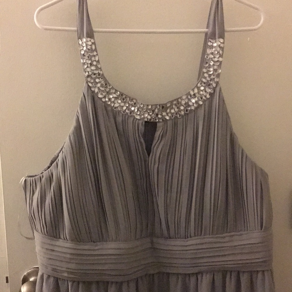 Diamond studded grey plus size dress (homecoming)